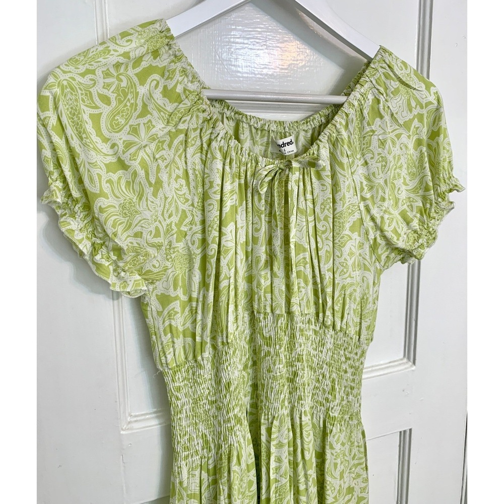 Anthropologie Kindred Tiered Maxi Dress Paisley Smocked Waist Large Cottagecore - Picture 7 of 16
